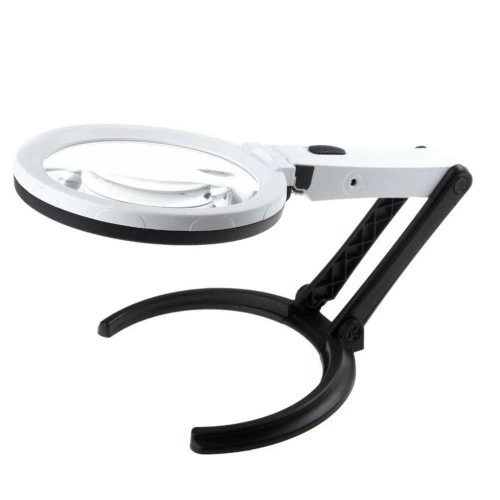 2x5x120mm 10 Ledli Masaüstü Büyüteç
