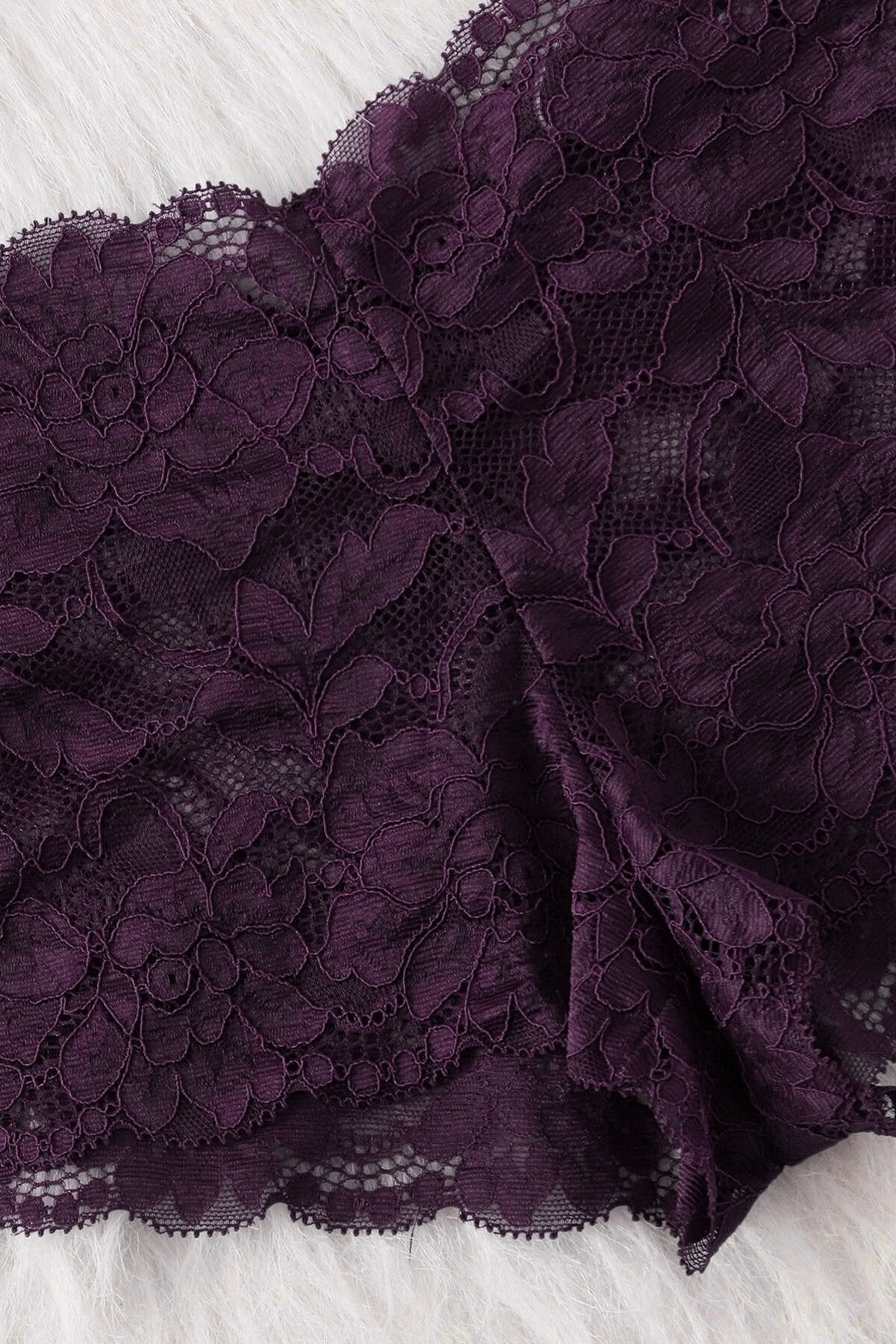 Kadın Mor Dantelli & Kurdelalı Sütyen Külot Takımı