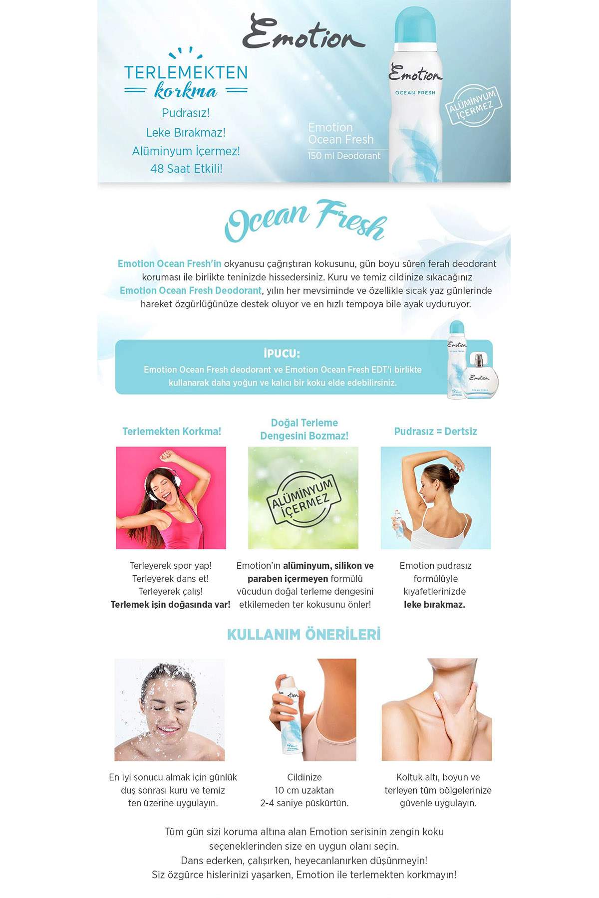 2 Adet Ocean Fresh Kadın Deodorant 150Ml