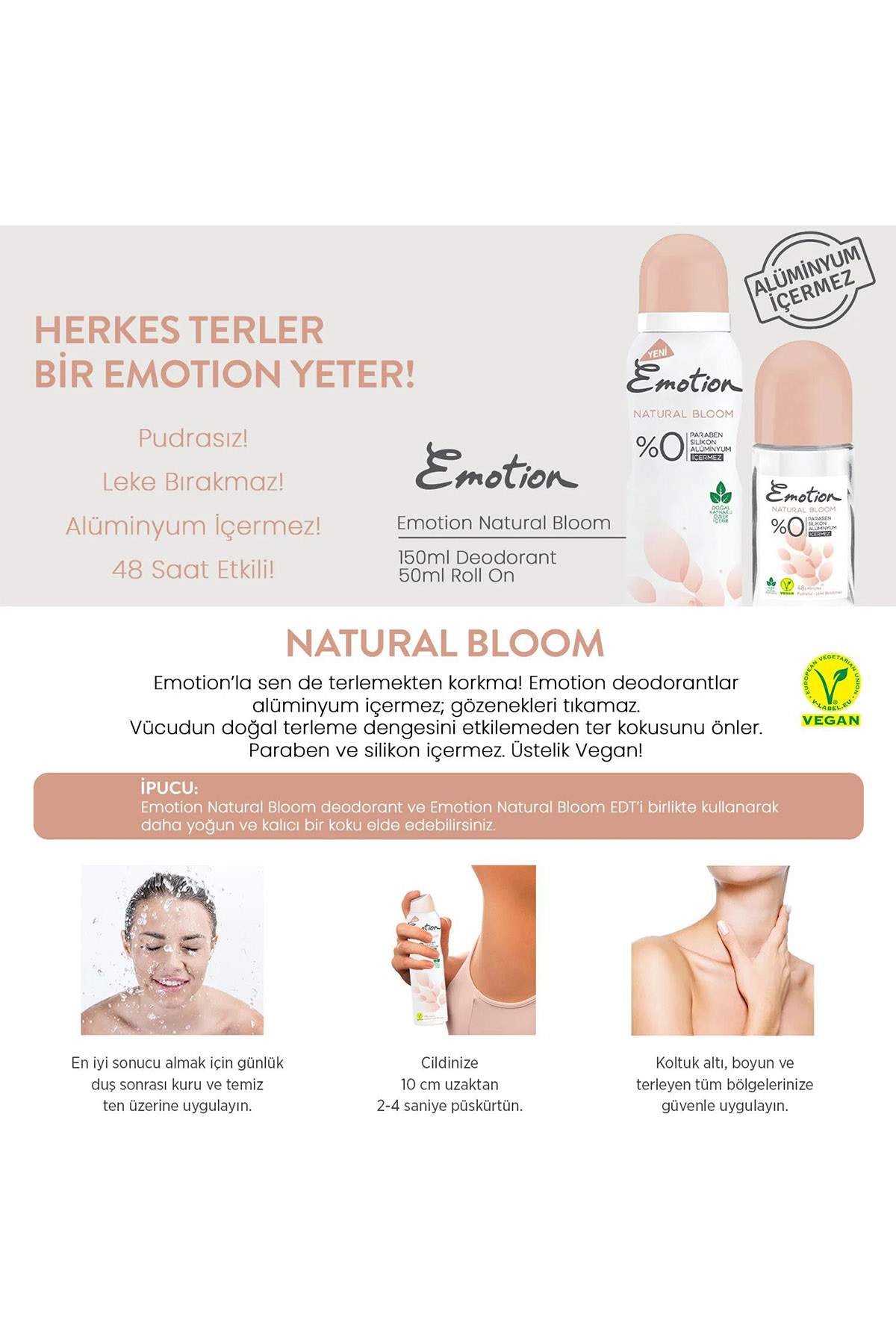 2 Adet Natural Bloom Kadın Deodorant Sprey 150 ml