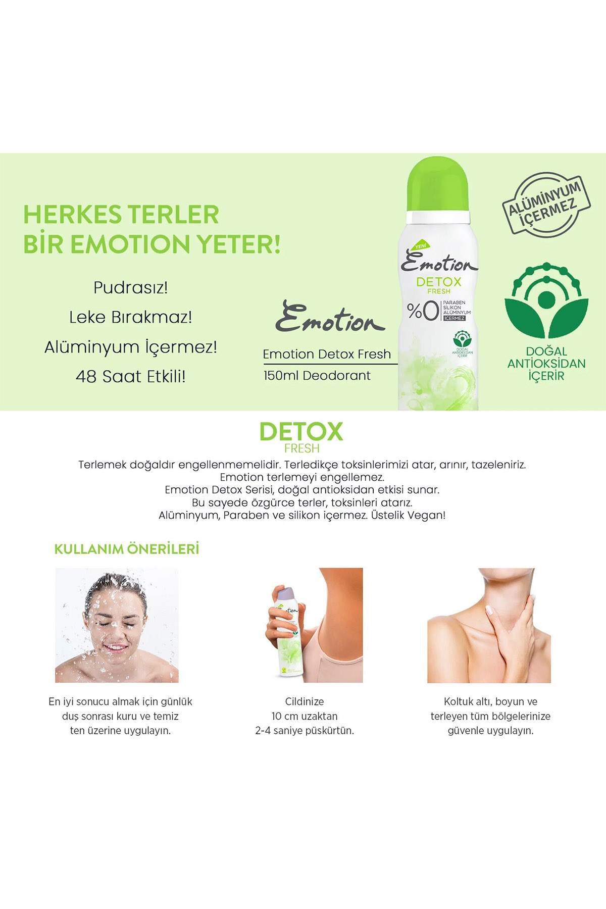 2 Adet Detox Fresh Kadın Deodorant Sprey 150 ml