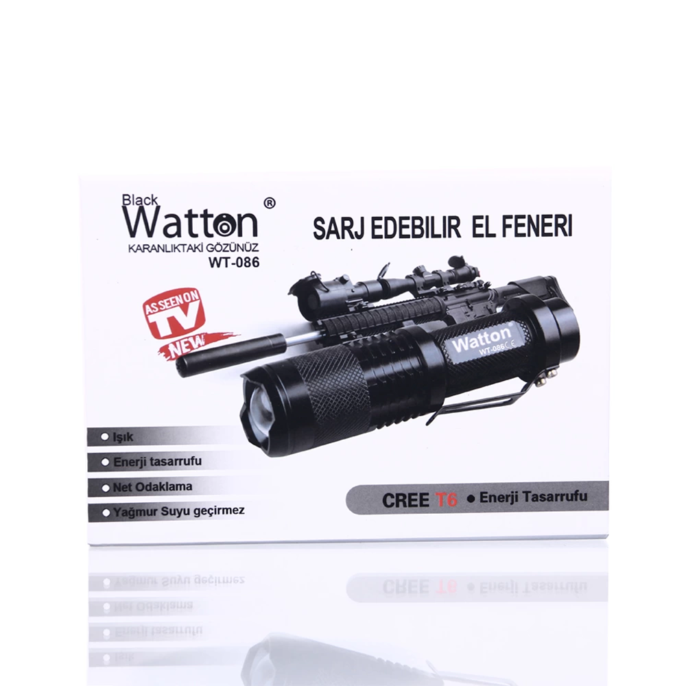 Orjinal 800 Lümen T6 Şarjlı El Feneri Wt-086