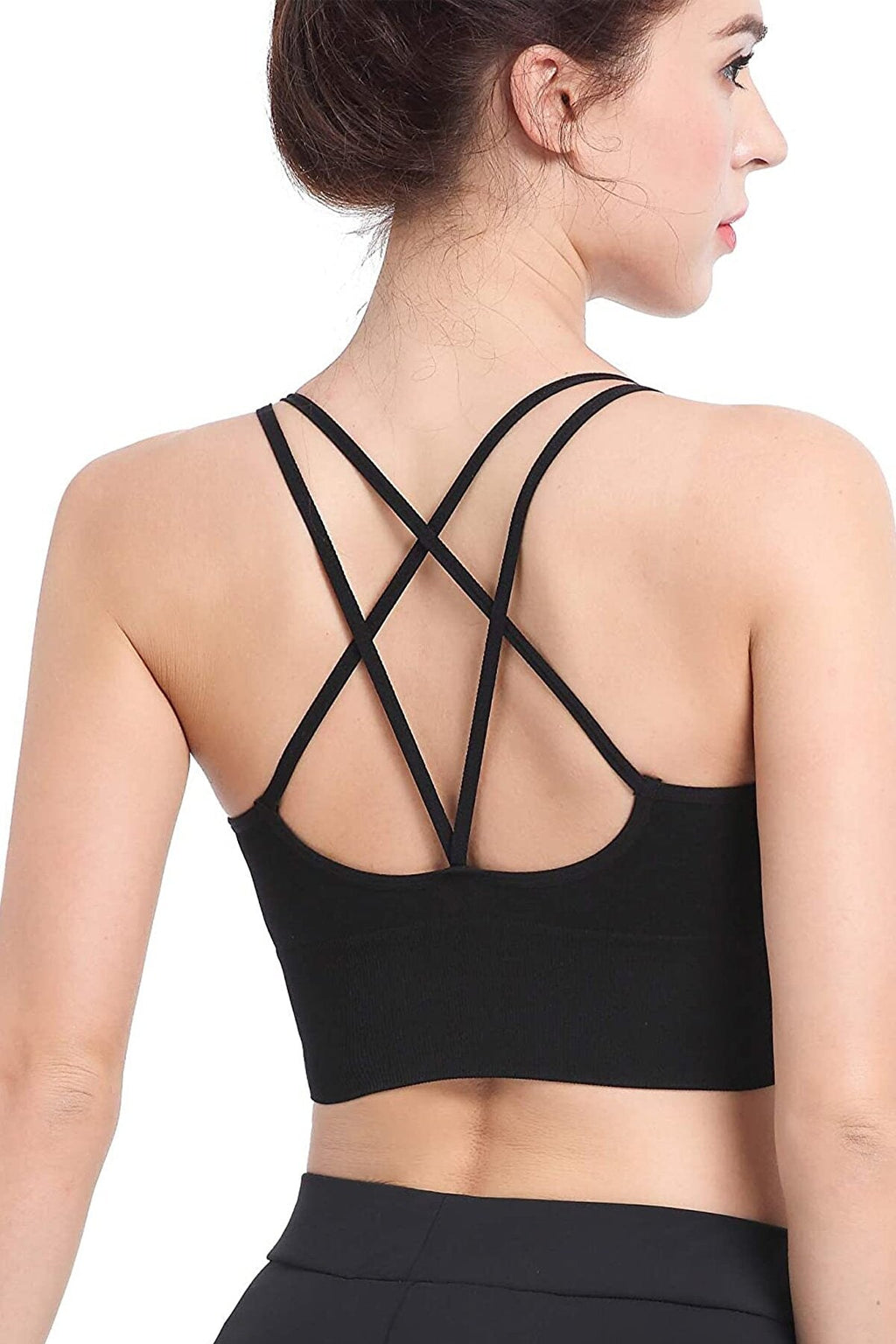 Kadın Siyah Çarpraz İpli Spor Büstiyer