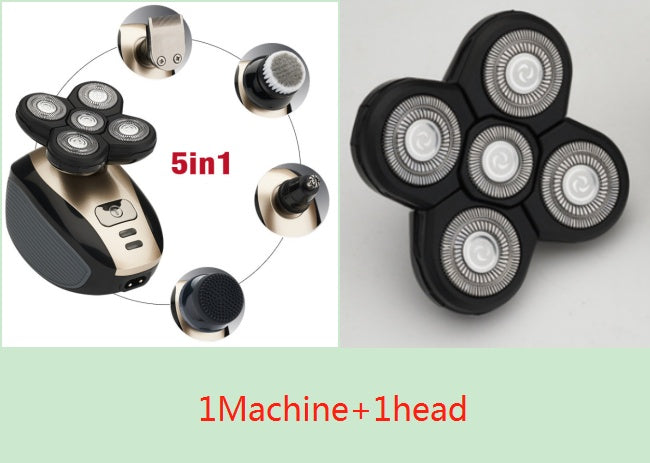 5'i 1 Arada Çok İşlevli Elektrikli Tıraş Makinesi, Erkekler İçin 5 Bıçaklı Tıraş Makinesi, Tıraşlı Kafa, Şarj Edilebilir Tıraş Makinesi, Sakal Burun Kılı Düzeltici