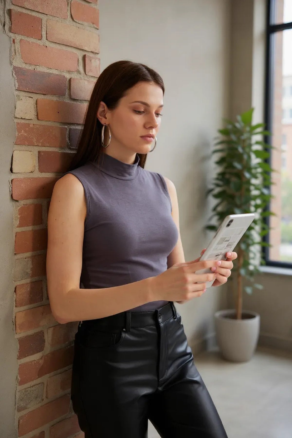 Kadın Mavi Kolsuz Balıkçı Yaka Basic Bluz