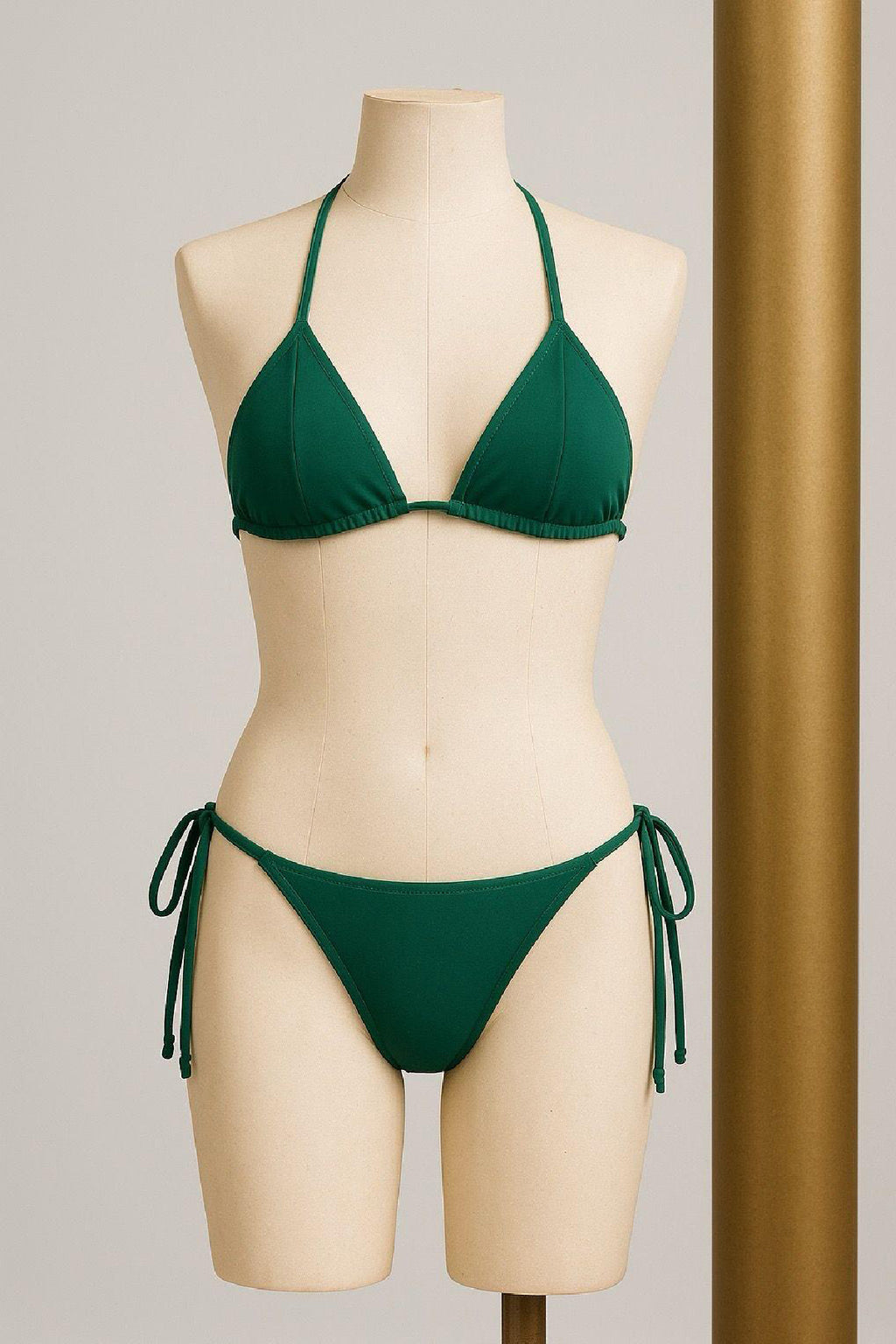 Kadın Siyah Yandan ve Boyundan Bağlamalı Bikini Mayo Takımı