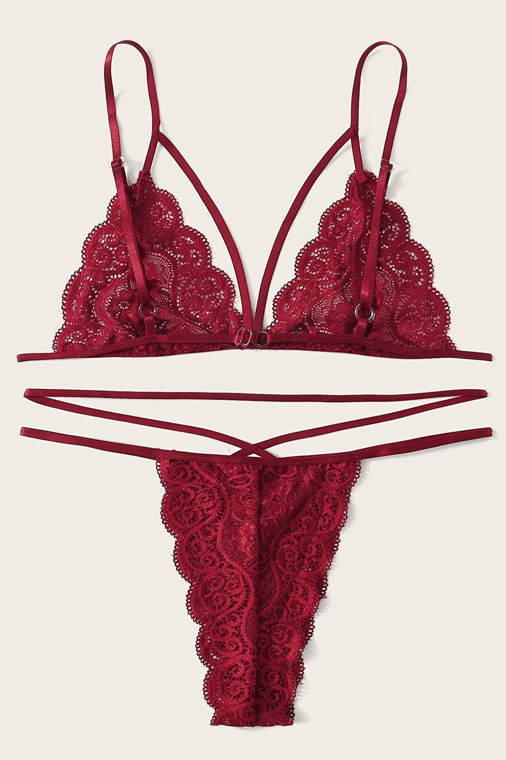 Kadın Bordo Dantel Sütyen Külot Takımı