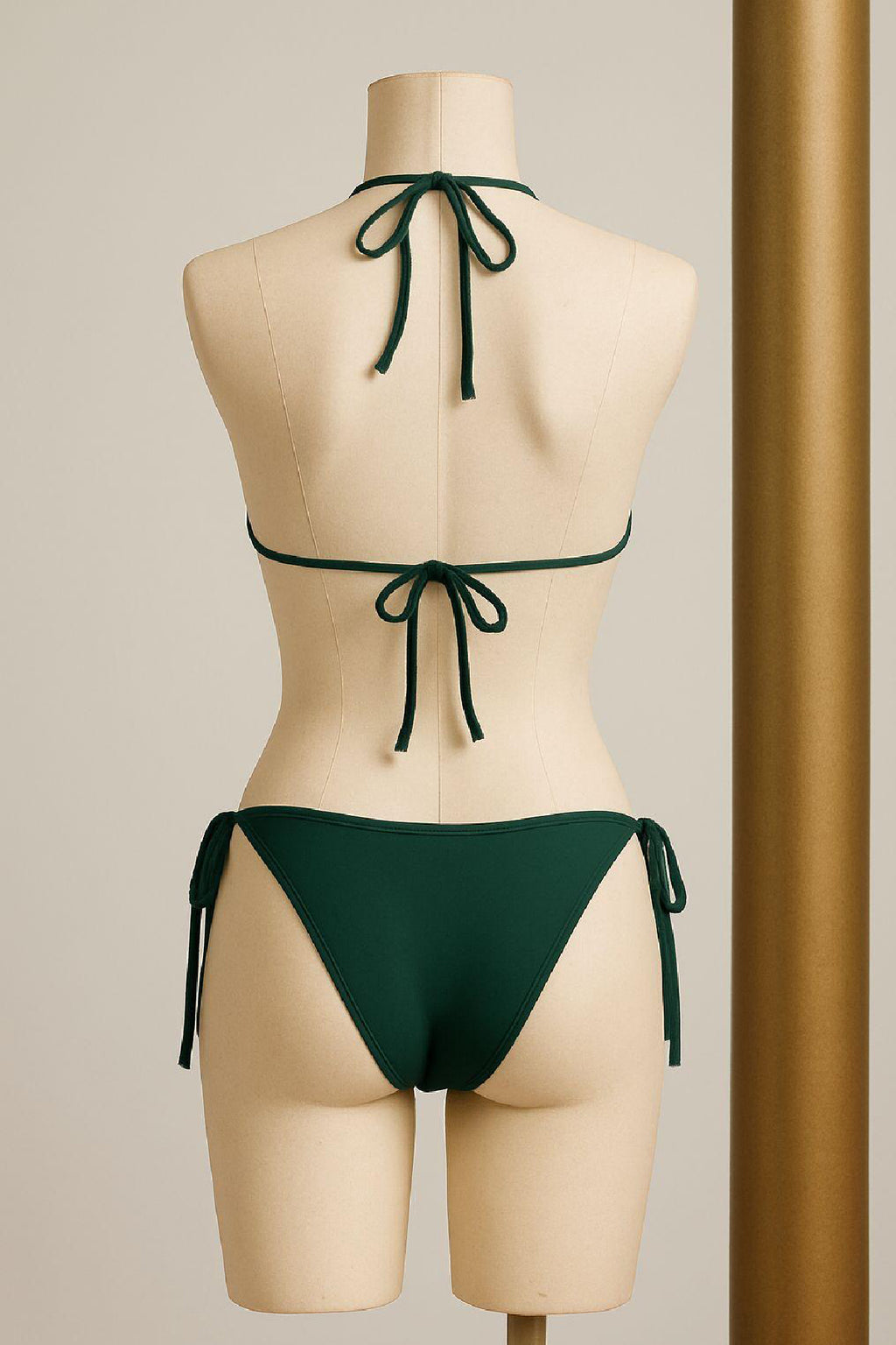 Kadın Siyah Yandan ve Boyundan Bağlamalı Bikini Mayo Takımı