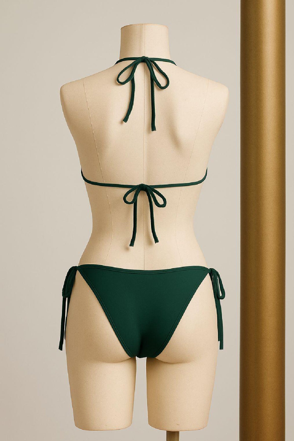 Kadın Siyah Yandan ve Boyundan Bağlamalı Bikini Mayo Takımı