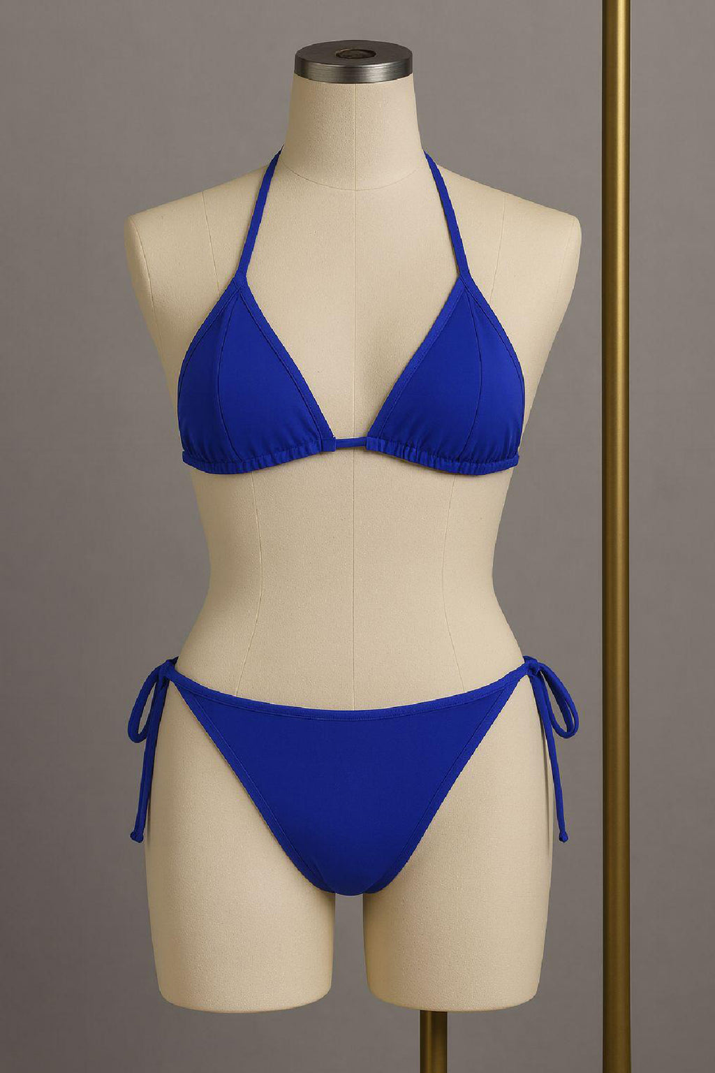 Kadın Siyah Yandan ve Boyundan Bağlamalı Bikini Mayo Takımı