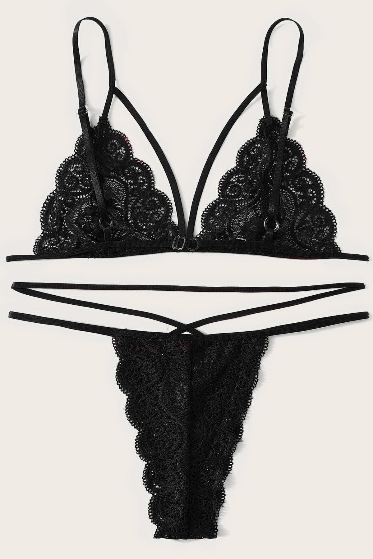 Kadın Siyah Dantel Sütyen Külot Takımı