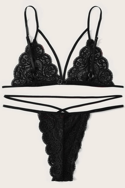 Kadın Siyah Dantel Sütyen Külot Takımı