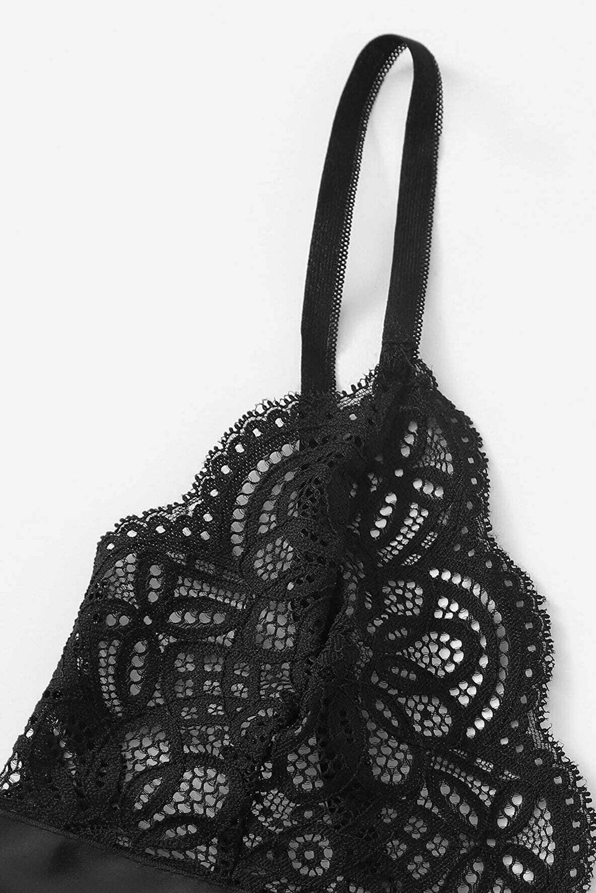 Kadın Siyah Kurdelalı Ve Dantelli Sütyen Külot Takımı