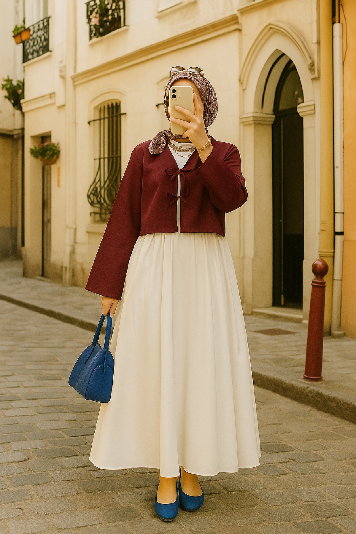 Kadın Bordo Kısa Kimono Ceket – Zarif ve Şık Kombin Parçası