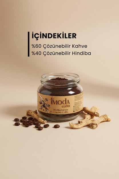 Hindiba Kahvesi 150 gr Cam Kavanoz – 60 Kullanımlık Granül Kahve, Yumuşak İçim