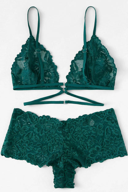 Kadın Yeşil Özel Şık Sütyen Külot Takımı
