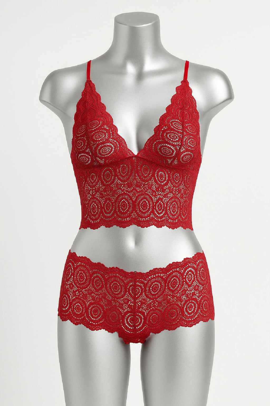 Kadın Bordo Dantel Bralet Şort Takımı – Asil ve Sofistike İç Giyim