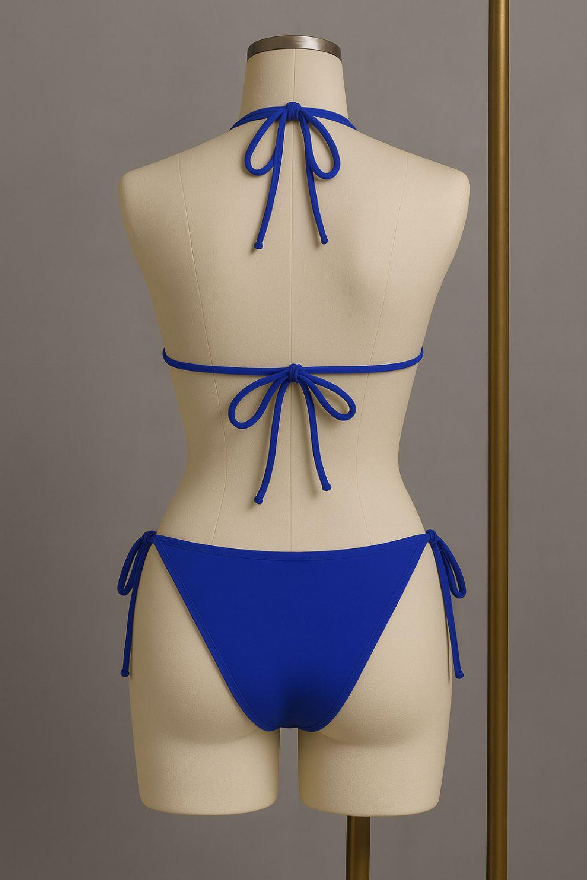 Kadın Siyah Yandan ve Boyundan Bağlamalı Bikini Mayo Takımı