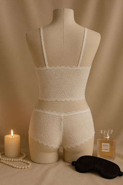 Kadın Bordo Dantel Bralet Şort Takımı – Asil ve Sofistike İç Giyim