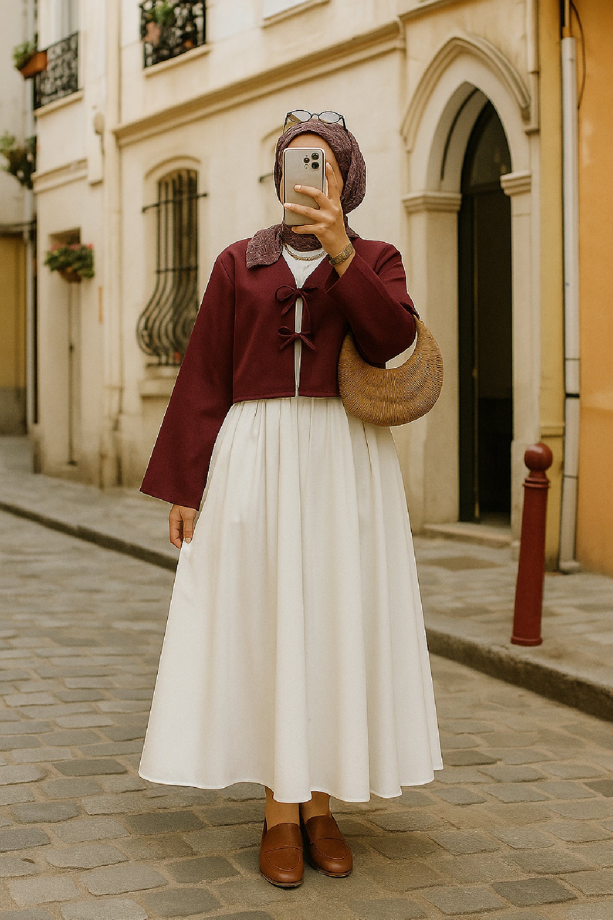 Kadın Bordo Kısa Kimono Ceket – Zarif ve Şık Kombin Parçası
