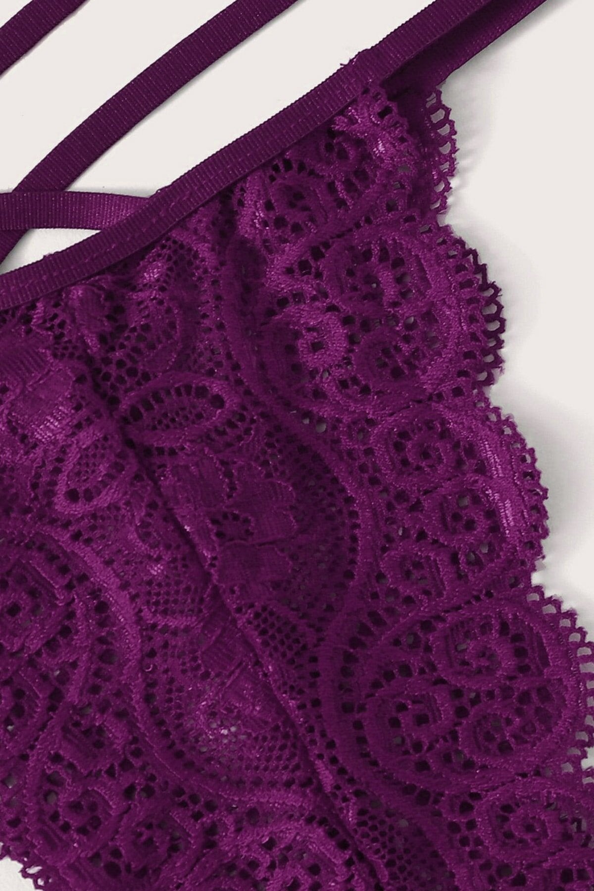 Kadın Mor Dantel Sütyen Külot Takımı