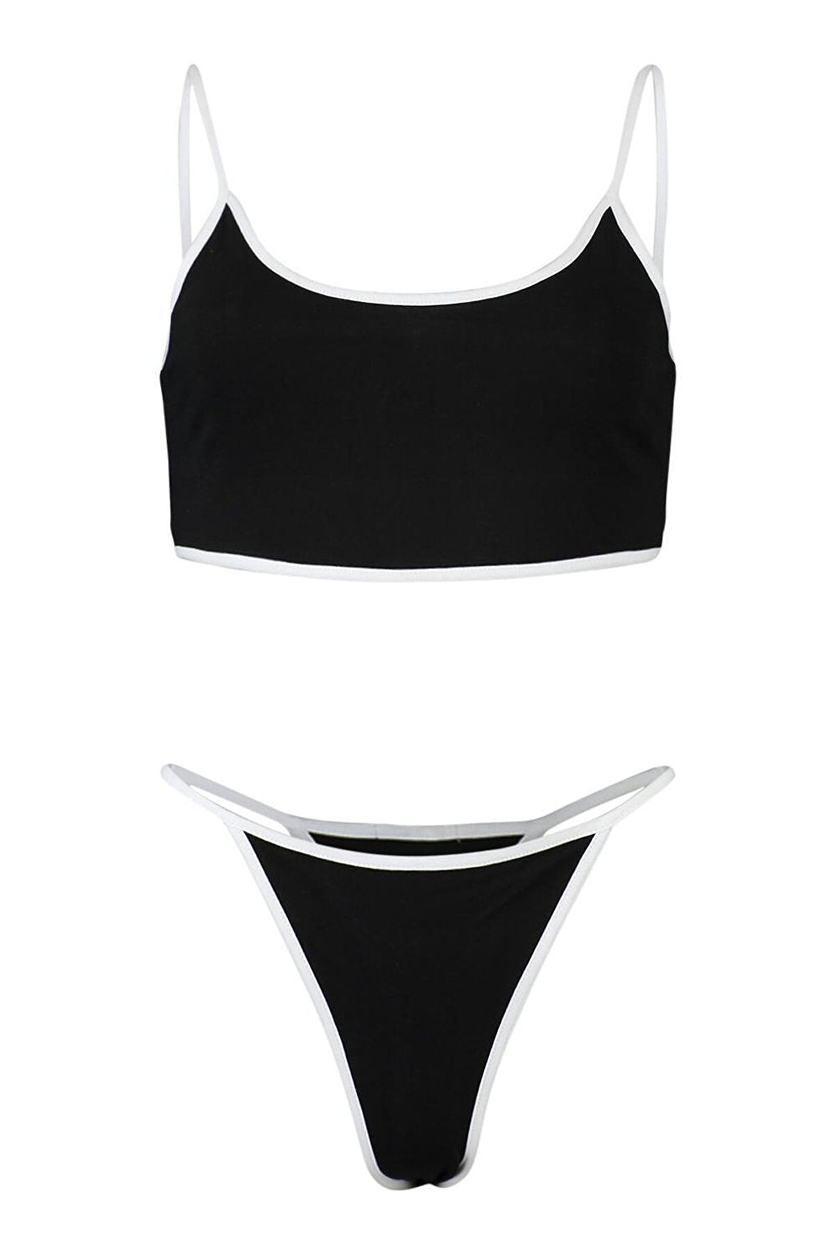 Kadın Siyah Penye Sütyen Külot Takım