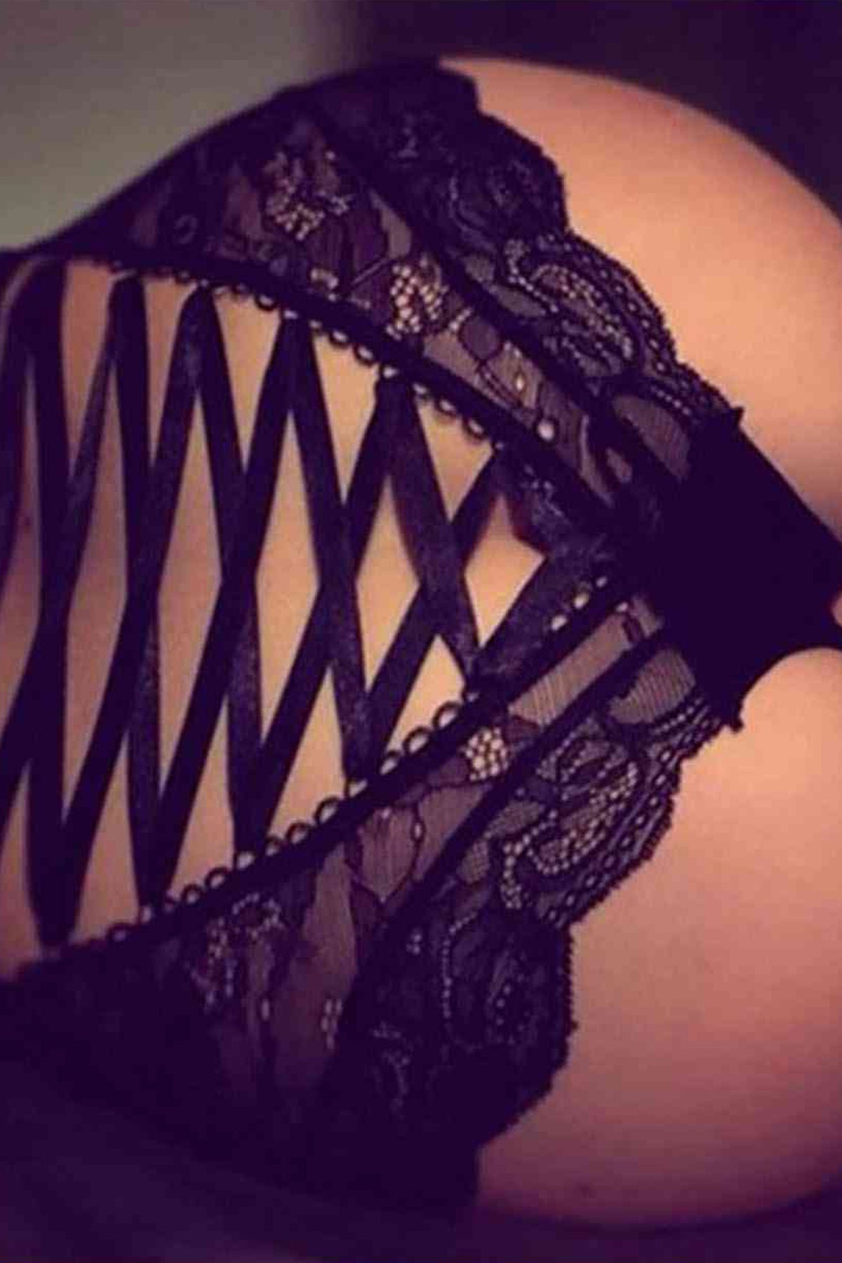 Kadın Siyah Yüksek Bel Fantezi Külot