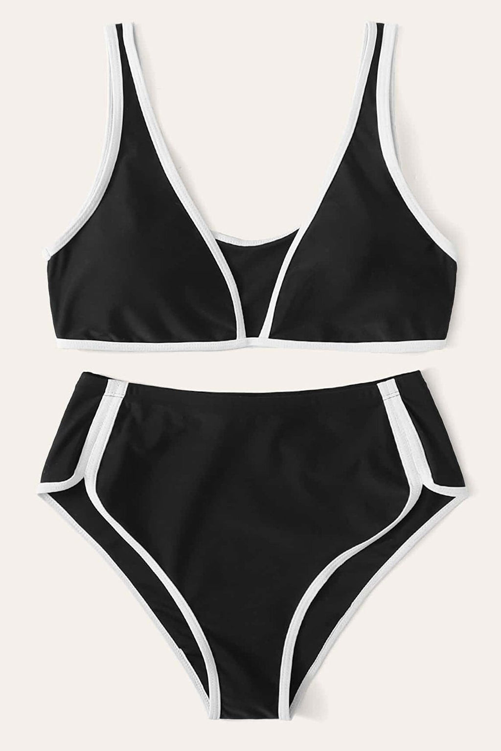 Kadın Siyah Pedli Yüksel Bel Sütyen Külot Takımı