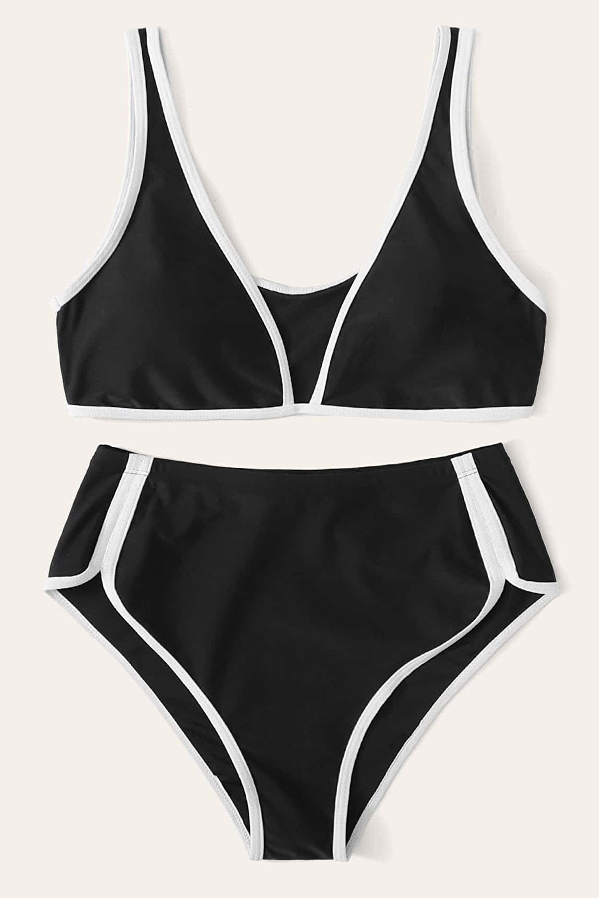 Kadın Siyah Pedli Yüksel Bel Sütyen Külot Takımı