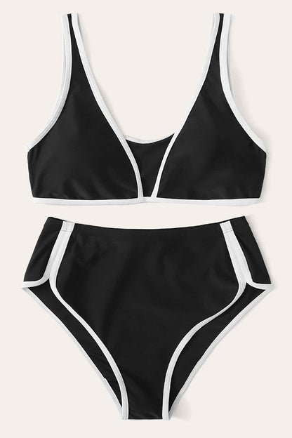 Kadın Siyah Pedli Yüksel Bel Sütyen Külot Takımı