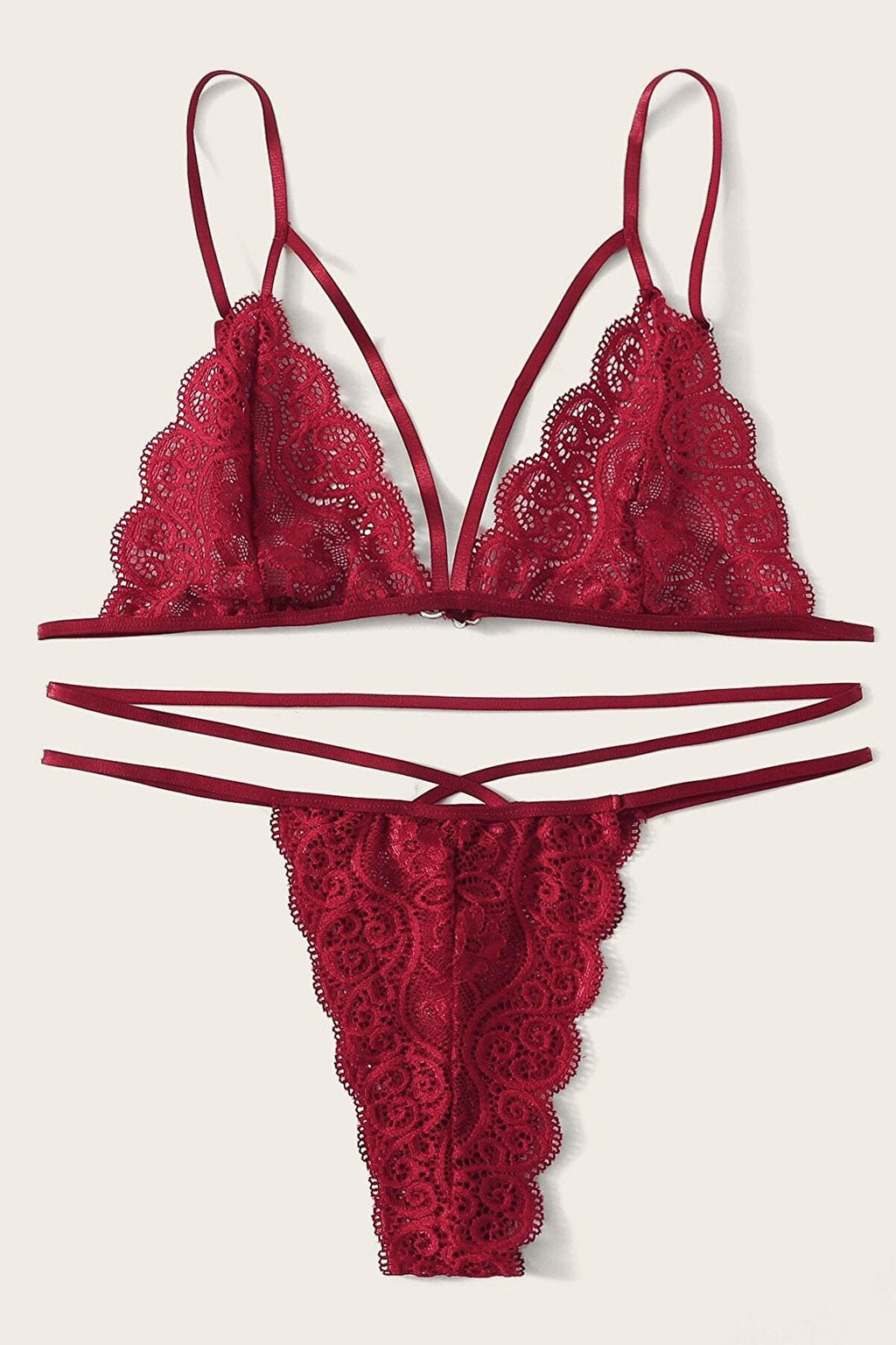 Kadın Bordo Dantel Sütyen Külot Takımı
