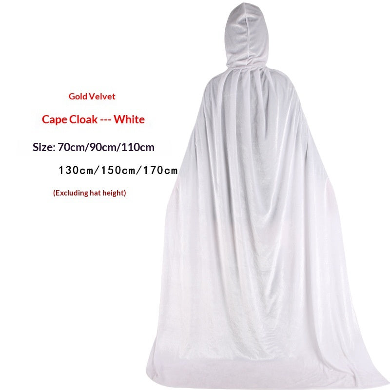 Altın Kadife Büyücü Cadı Prens Pelerini Cadılar Bayramı Kadife Pelerin