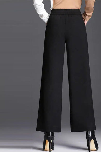 Kadın Siyah Geniş Paça Vintage Palazzo Pantolon