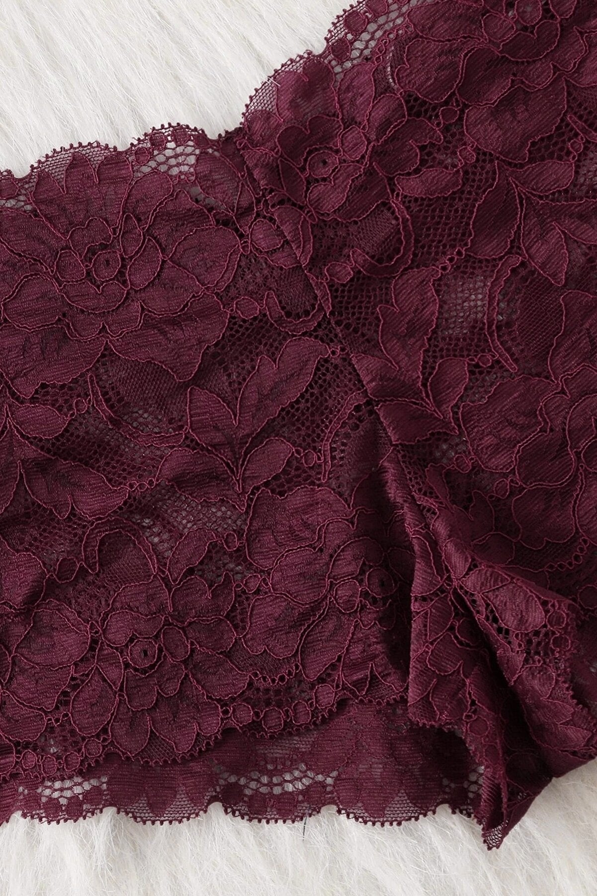 Kadın Bordo Dantelli & Kurdelalı Sütyen Külot Takımı