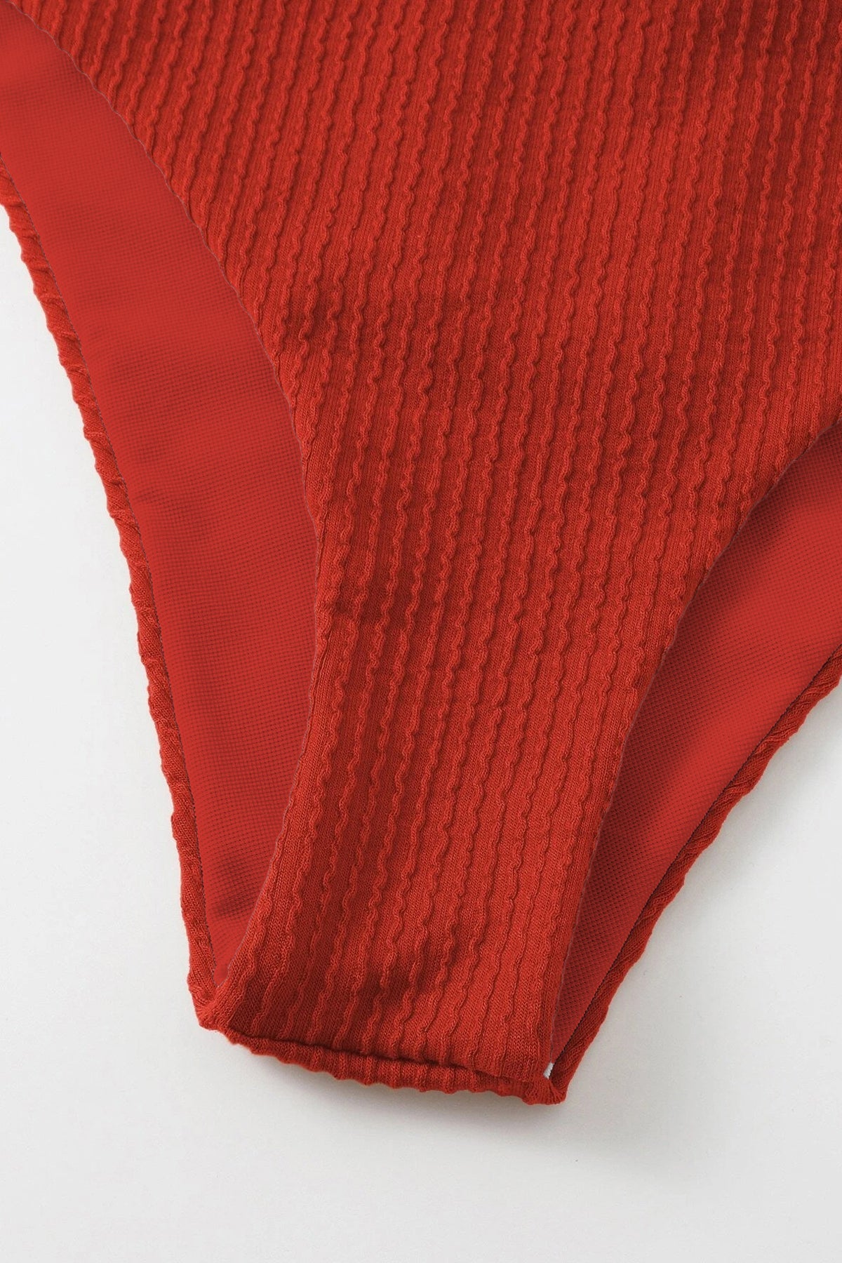 Kadın Kırmızı Çapraz Bağlama Detaylı Yüksek Bel Bikini Takımı