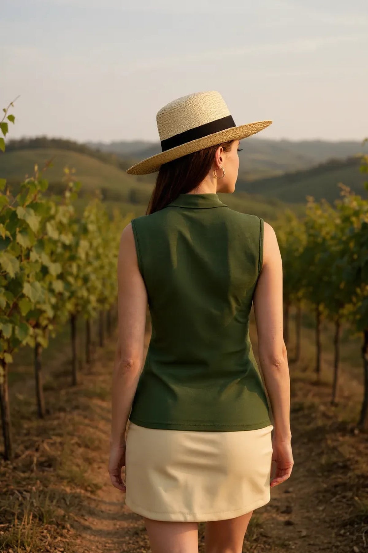 Kadın Mavi Kolsuz Balıkçı Yaka Basic Bluz