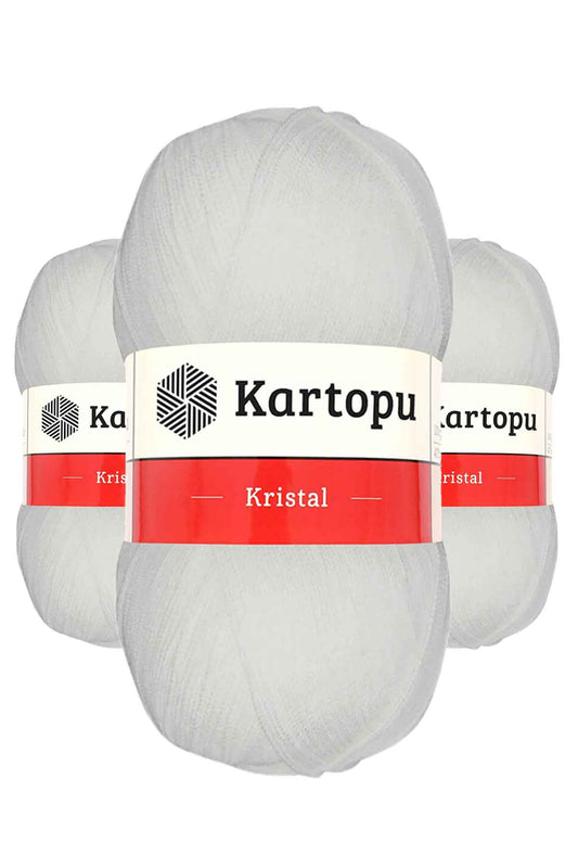 3 Adet Kristal Çift Katlı El Örgü Lif İpi Beyaz K010