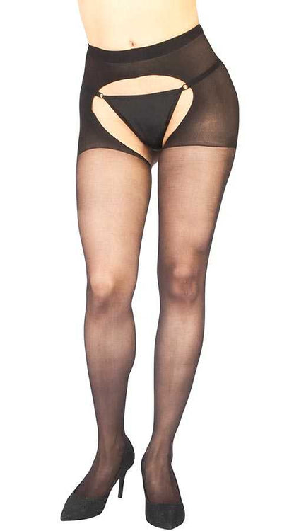 Siyah Özel Bölgesi Açık Fantazi Külotlu Çorap