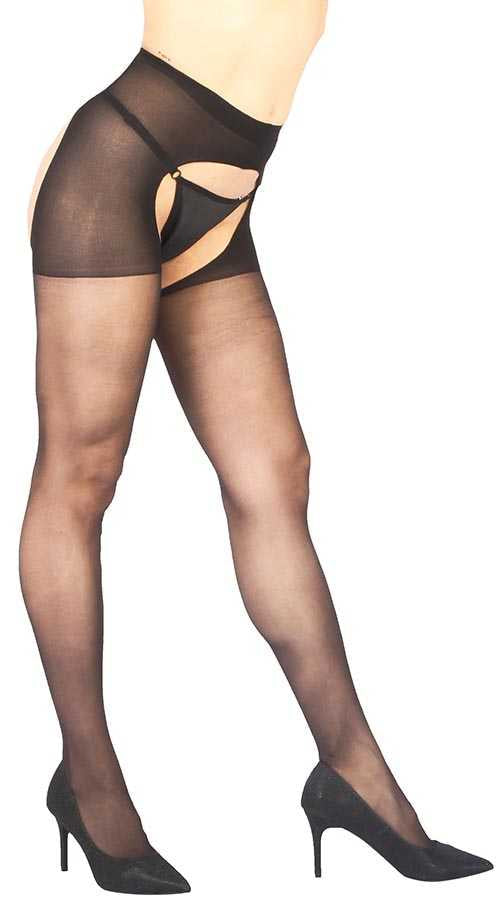 Siyah Özel Bölgesi Açık Fantazi Külotlu Çorap