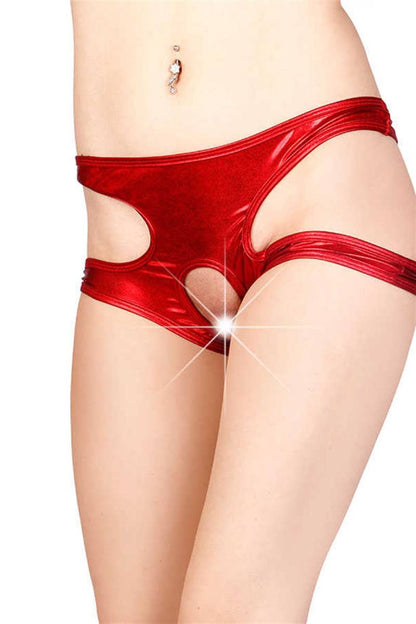Kırmızı Özel Bölgesi Açık Seksi Külot