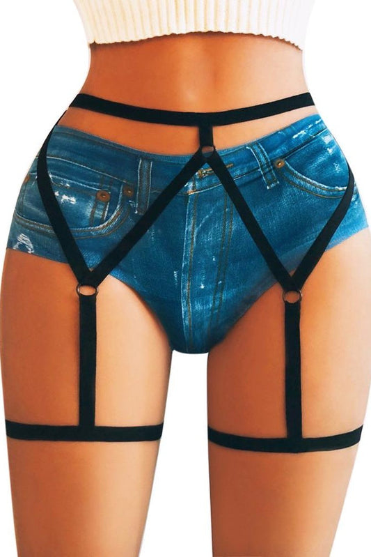 Bacak Bantlı Siyah Jartiyer