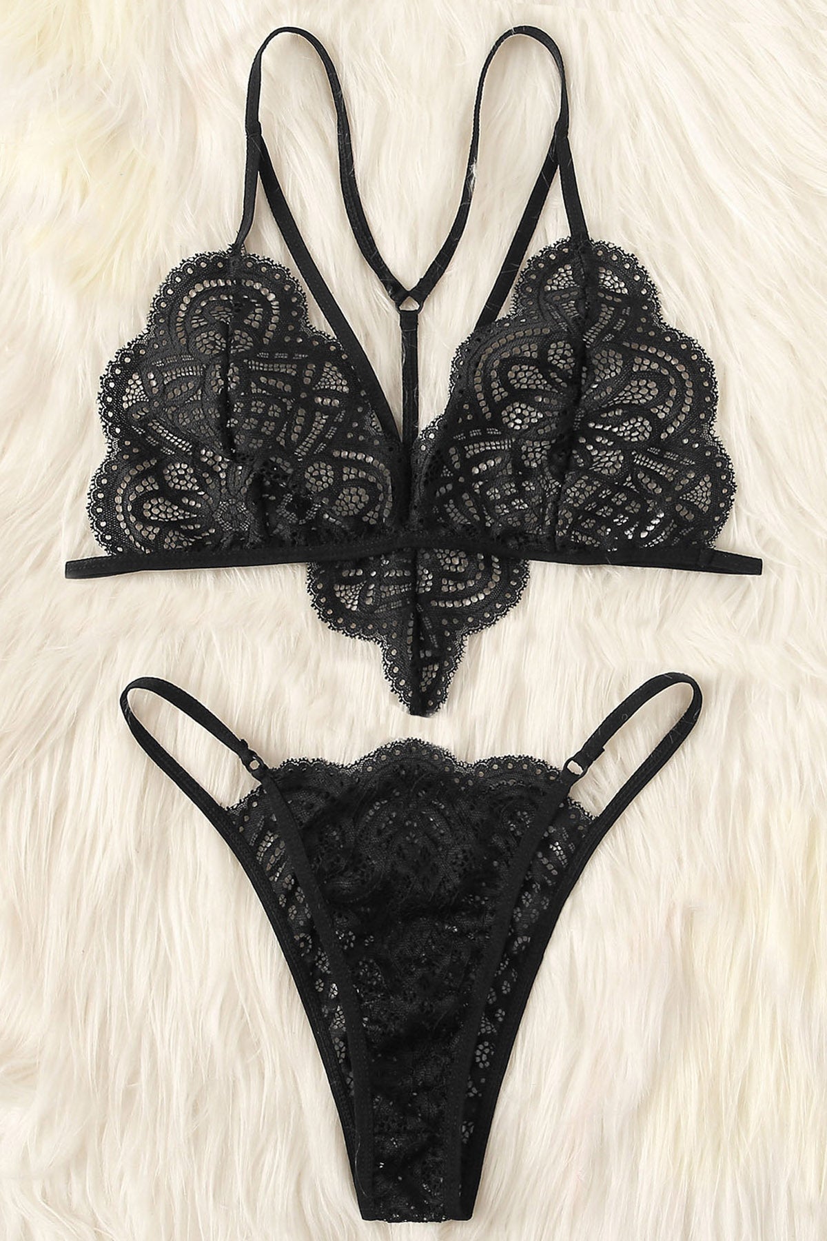 Kadın Siyah Özel Seksi Sütyen Külot Takımı