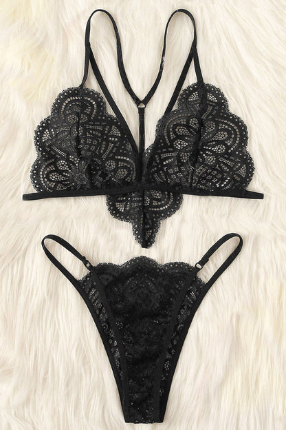 Kadın Siyah Özel Seksi Sütyen Külot Takımı