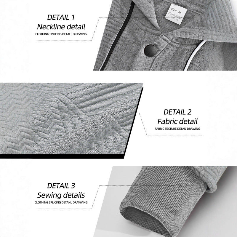 Kazak Düz Renk Günlük Spor Bol Uzun Kollu Kapüşonlu Kazak Erkek