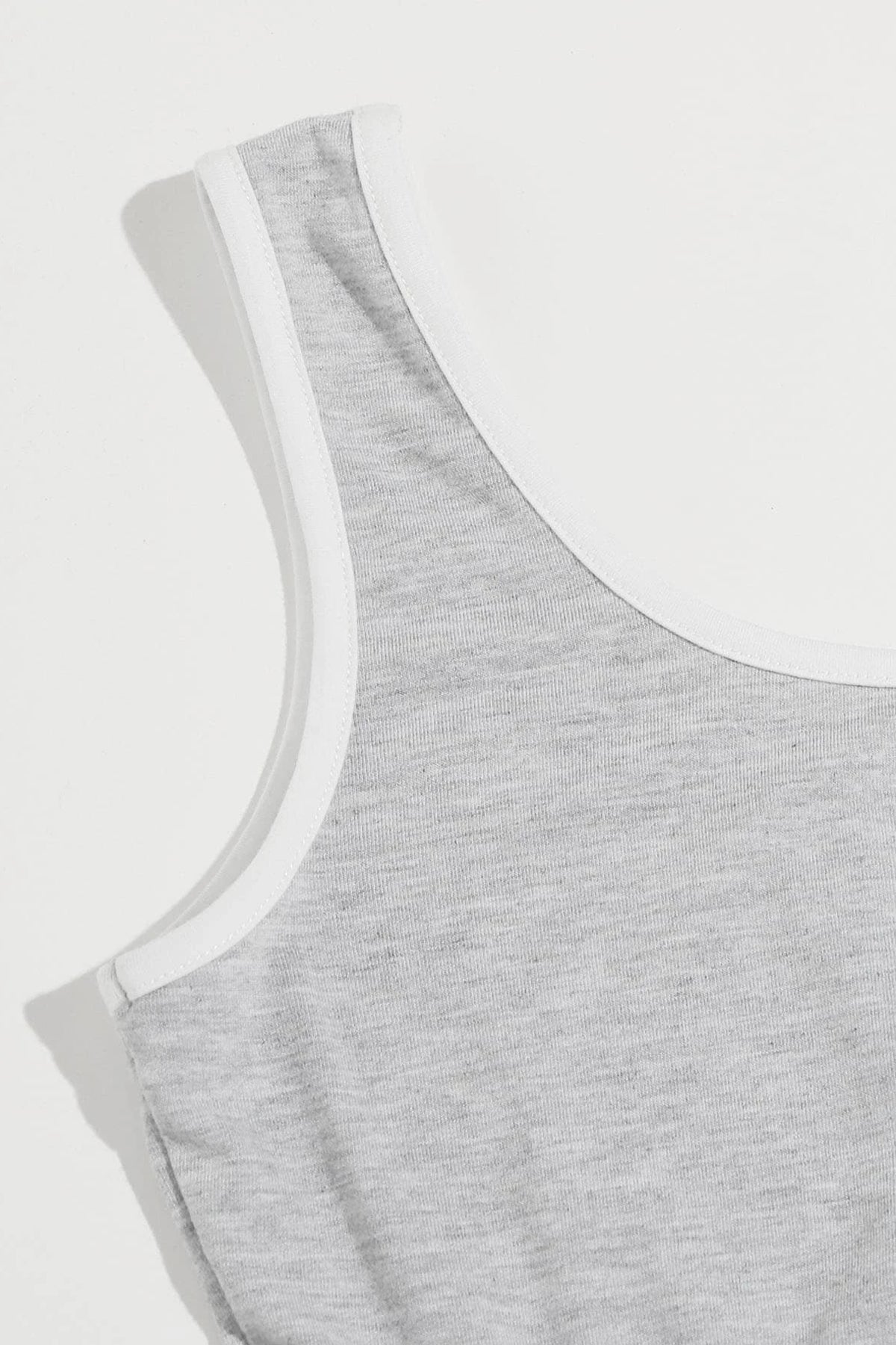 Kadın Gri Askılı Crop Top ve Şortlu Gecelik Takım