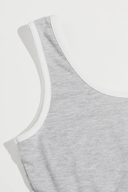 Kadın Gri Askılı Crop Top ve Şortlu Gecelik Takım