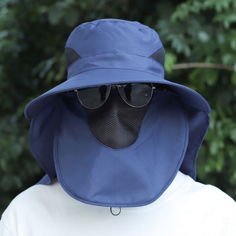 Yazlık Güneş Şapkası Erkek Güneş Korumalı Şapka Şal ve Boyun Korumalı Tasarım