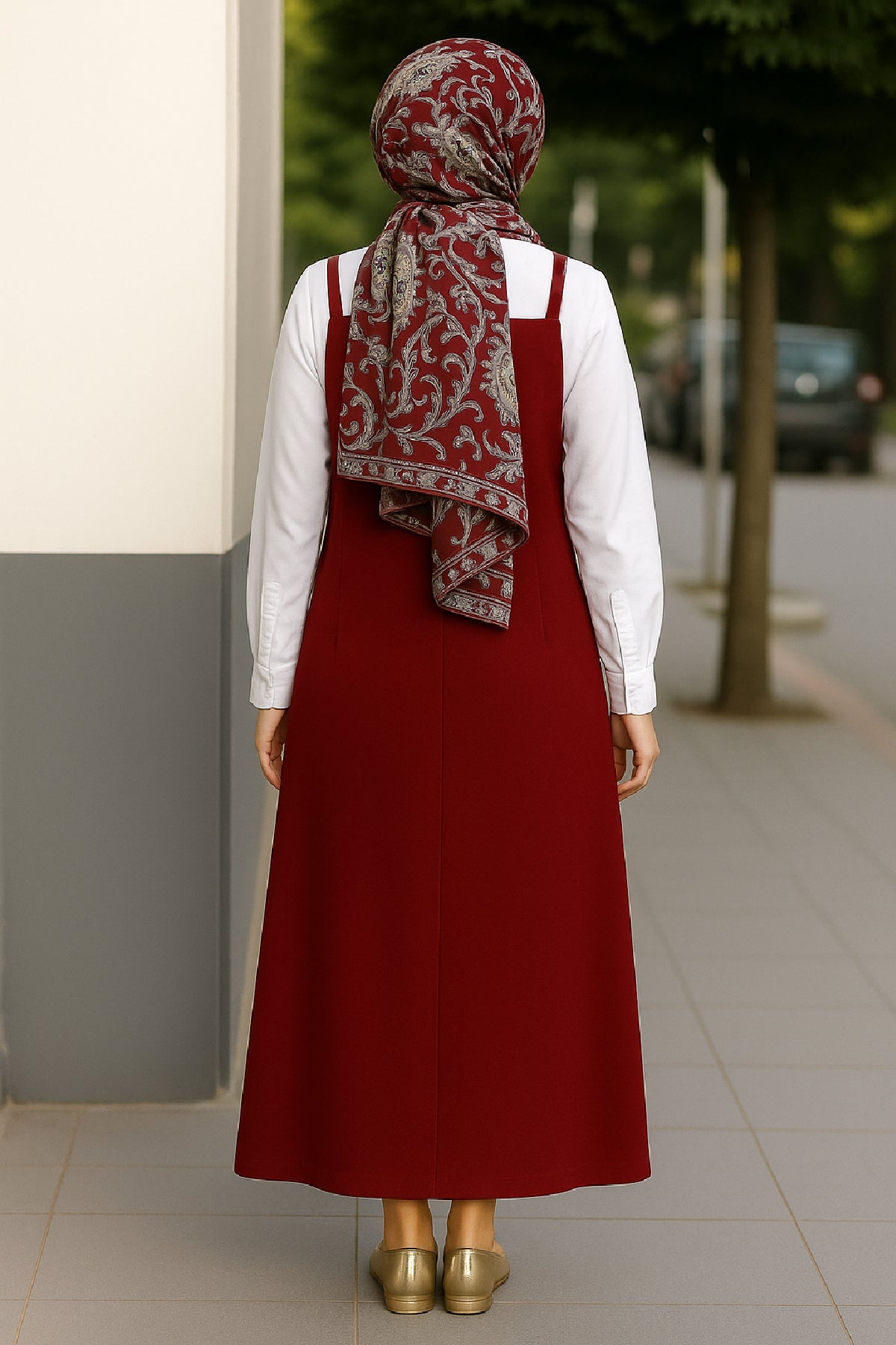 Kadın Kahverengi Basic Ayarlanabilir Askılı Jile Elbise