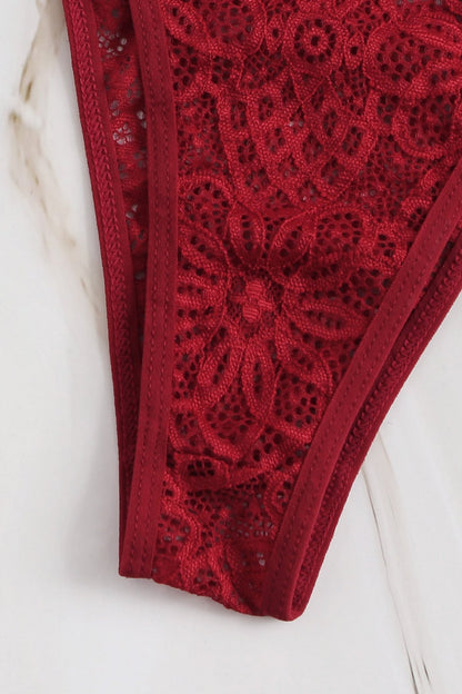 Kadın Bordo Özel Seksi Sütyen Külot Takımı