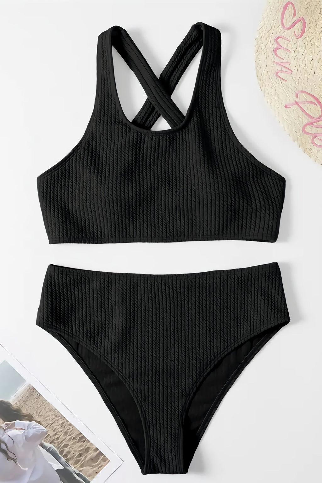 Kadın Siyah Çapraz Sırt Detaylı Iç Çamaşır Takımı